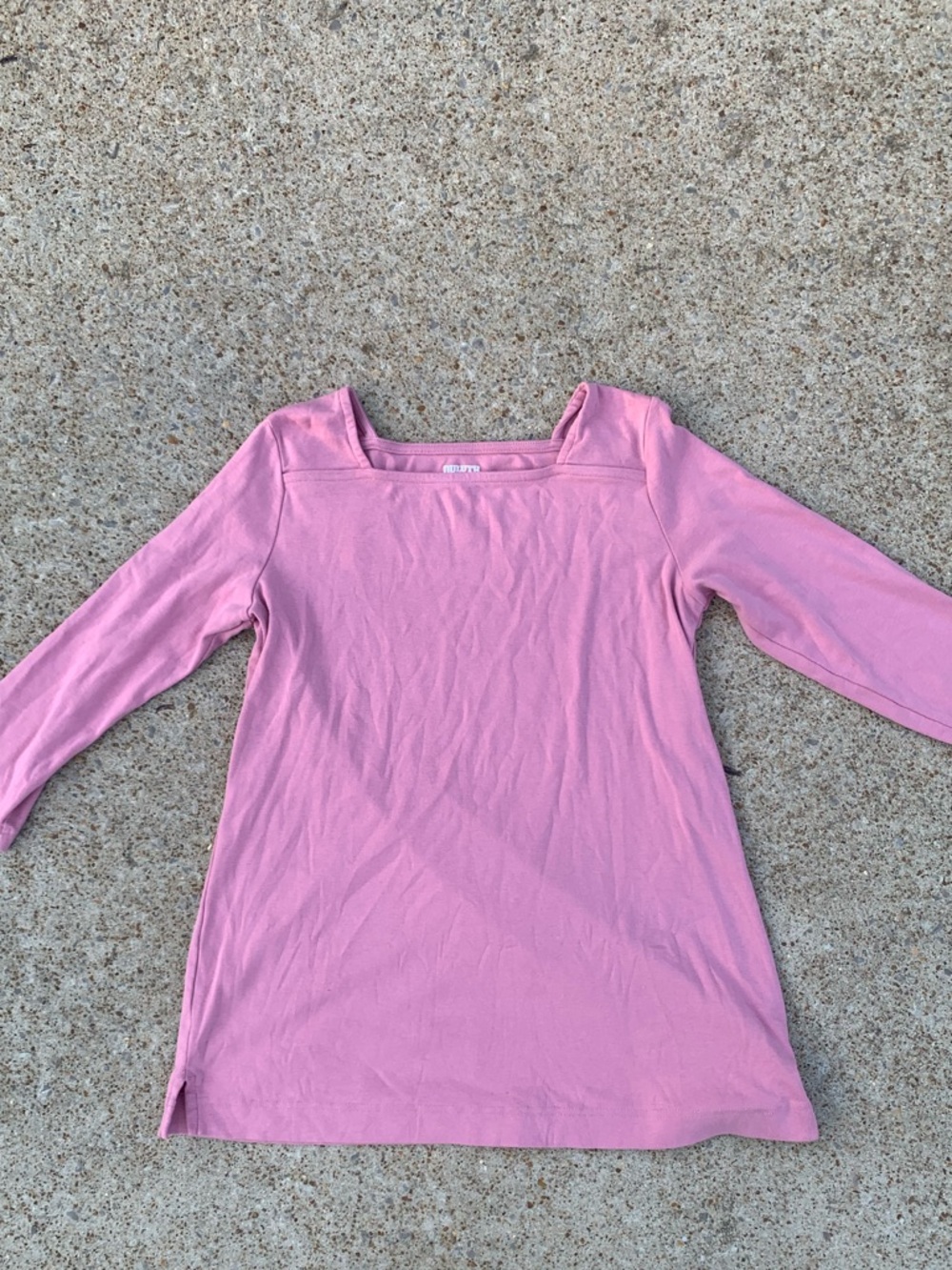 Duluth Trading Longtail T Women's Pink Square-Neck Long Sleeve Top Large